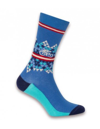 Le Patron Bicycle Mountain Socks Sea