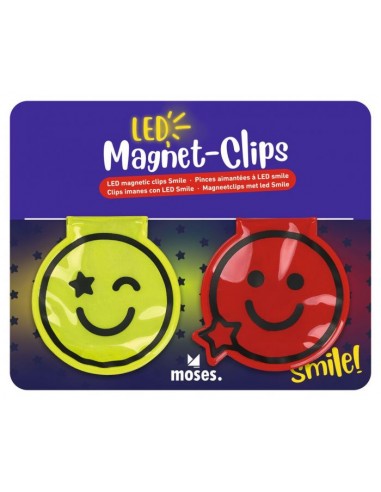 Clips magnétiques LED Smile rouge et...